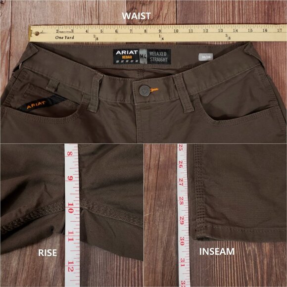 Ariat Mens Size 30X30 Rebar M4 Made Tough Pants  Relaxed Straight Cargo Wren - Picture 12 of 12